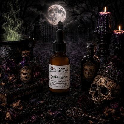 Zombie Queen Car Diffuser Refill | Black Tea, Rose Petals & Cedarwood
