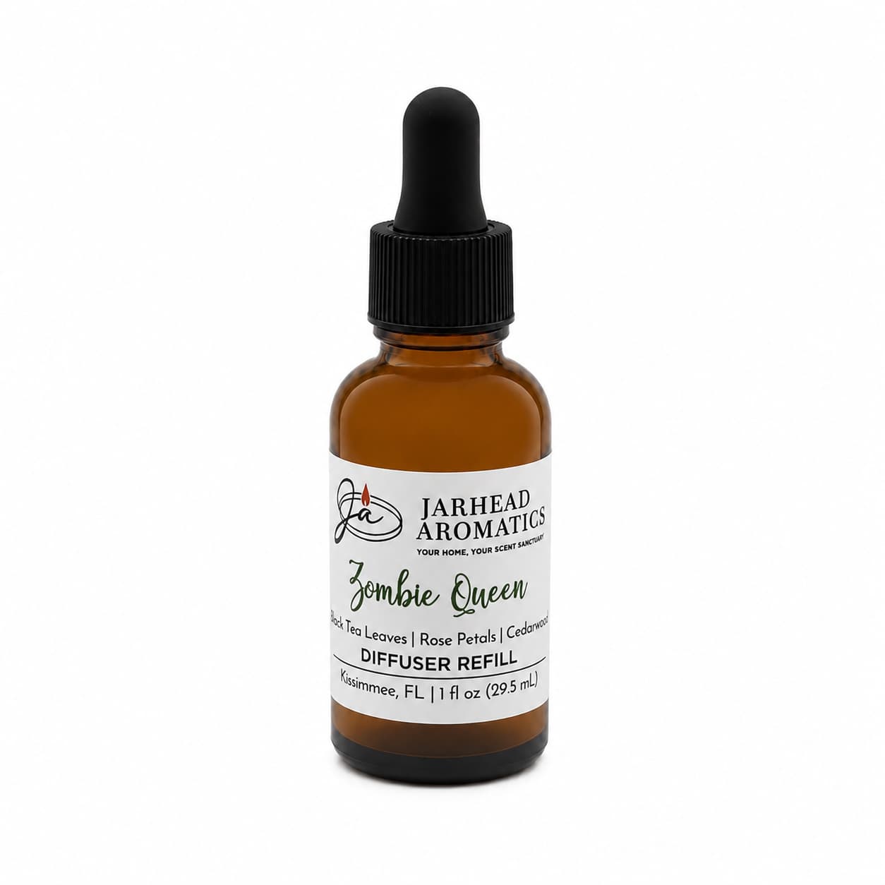 Zombie Queen Car Diffuser Refill | Black Tea, Rose Petals & Cedarwood