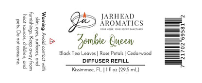 Zombie Queen Car Diffuser Refill | Black Tea, Rose Petals & Cedarwood