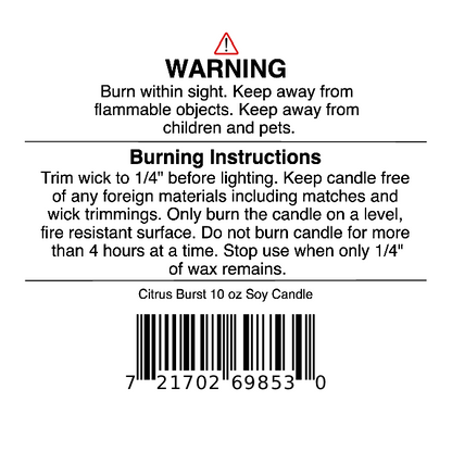 Citrus Burst Soy Wax Candle | Orange, Mango & Peach Candle