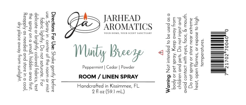 Minty Breeze Room & Linen Spray | Peppermint, Eucalyptus & Cedarwood