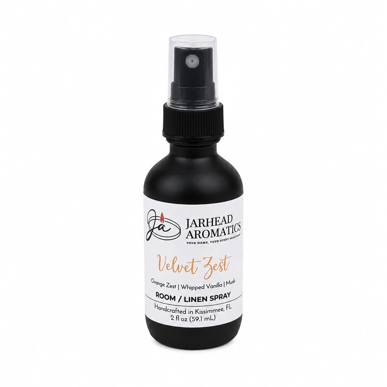 Encased in a sleek black spray bottle, Jarhead Aromatics’ Velvet Zest Room & Linen Spray features an enticing blend of citrus, vanilla, and brown sugar. Handcrafted in Kissimmee, FL, this 2 fl oz spray brings vibrant notes of orange zest, whipped vanilla, and musk—an ideal choice to elevate your home fragrance experience.