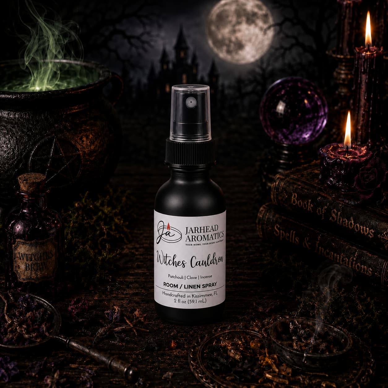 Witches Cauldron Room & Linen Spray | Orange Blossom, Patchouli & Dark Incense