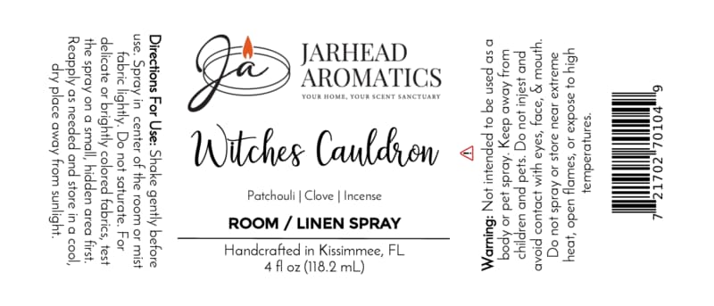 Witches Cauldron Room & Linen Spray | Orange Blossom, Patchouli & Dark Incense