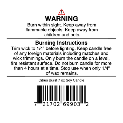 Citrus Burst Soy Wax Candle | Orange, Mango & Peach Candle