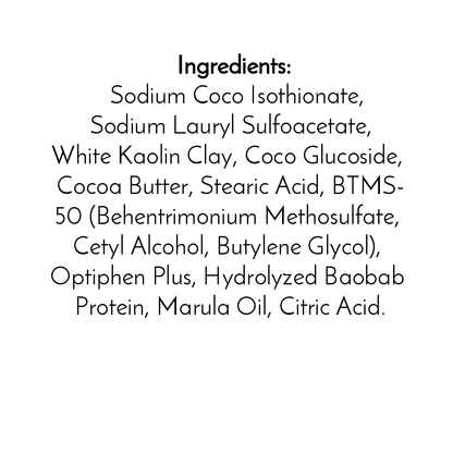 Jarhead Aromatics Fragrance-Free Handmade Natural Shampoo & Conditioner Bar features Sodium Coco Isethionate, White Kaolin Clay, Cocoa Butter, and more—crafted for gentle cleansing and conditioning without added fragrance.