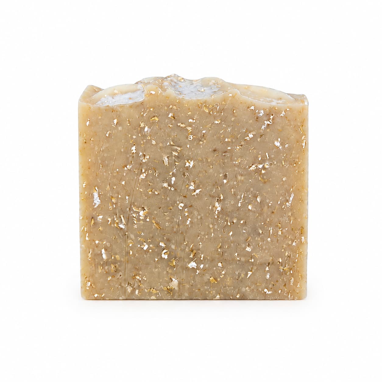 A rectangular bar of Jarhead Aromatics Fragrance-Free Oatmeal Handmade Natural Goat Milk Artisan Soap, featuring visible oatmeal flecks and a gently uneven top, is displayed against a plain white background.