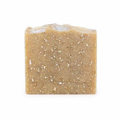 A rectangular bar of Jarhead Aromatics Fragrance-Free Oatmeal Handmade Natural Goat Milk Artisan Soap, featuring visible oatmeal flecks and a gently uneven top, is displayed against a plain white background.
