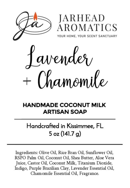Lavender + Chamomile Handmade Coconut Milk Artisan Soap | Calming Herbal Floral Soap