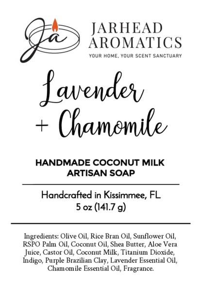 Lavender + Chamomile Handmade Coconut Milk Artisan Soap | Calming Herbal Floral Soap